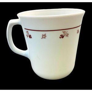 Corelle Burgundy Rose Coffee Mug Tea Cup White 3.5" Tall